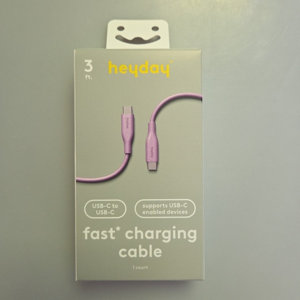 Heyday‎ 3 FT Fast Charging Cable USB-C To USB-C, Lavender Purple